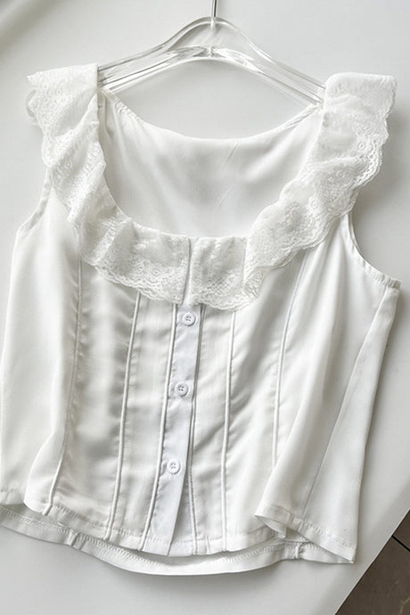 Arolora lace-neck-tank-top-fishtail-skirt-suits