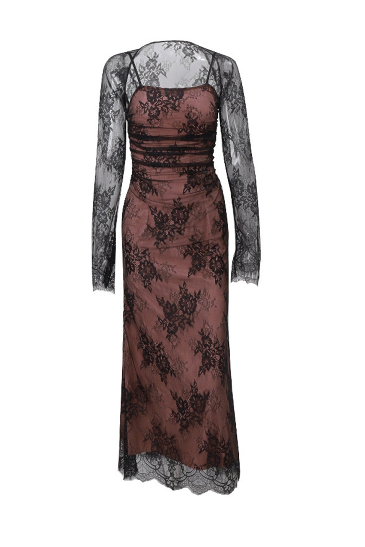 Arolora lace-tie-up-cami-dress-cover-up-two-piece-set