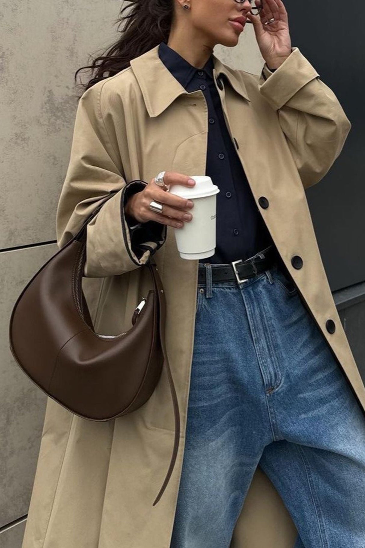 Arolora lapel-single-breasted-cotton-trench-coat