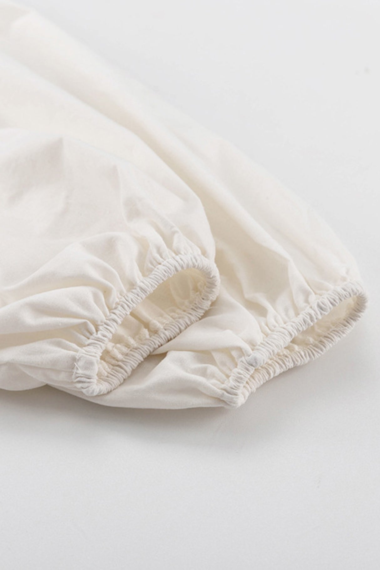 Long Puff Sleeve Ruched Crop Top Skirt Suits