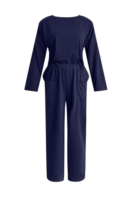 Arolora Long Sleeve Pullover Harem Pants Set