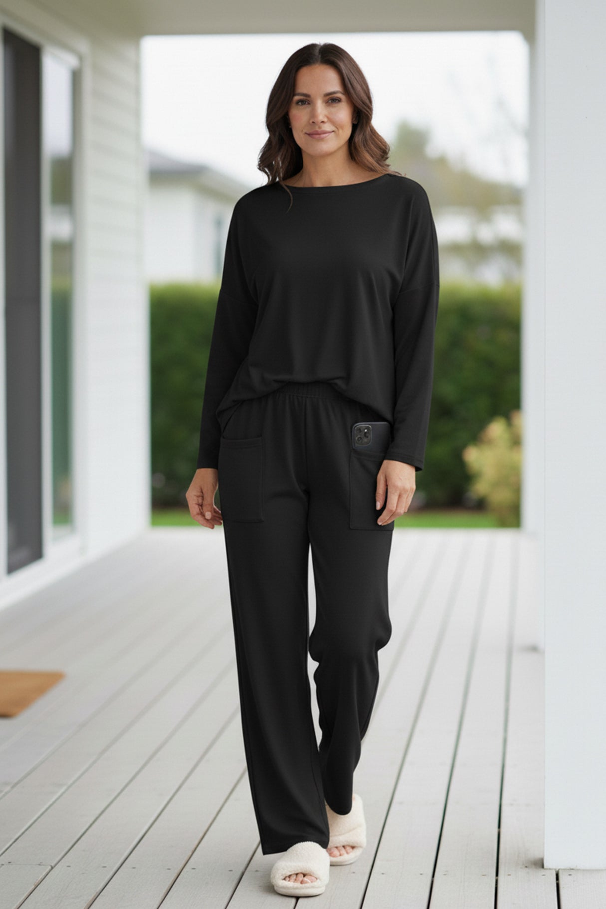 Long Sleeve Pullover Harem Pants Set