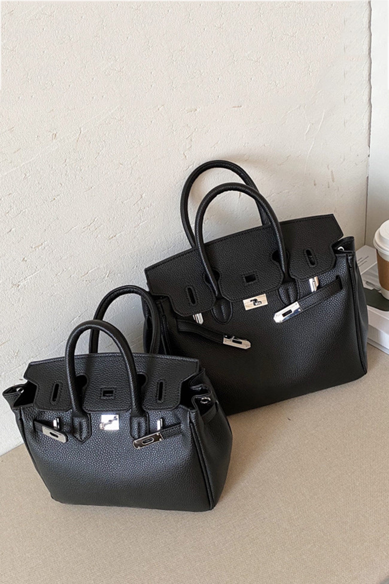 Arolora metal-buckle-solid-tote-bag