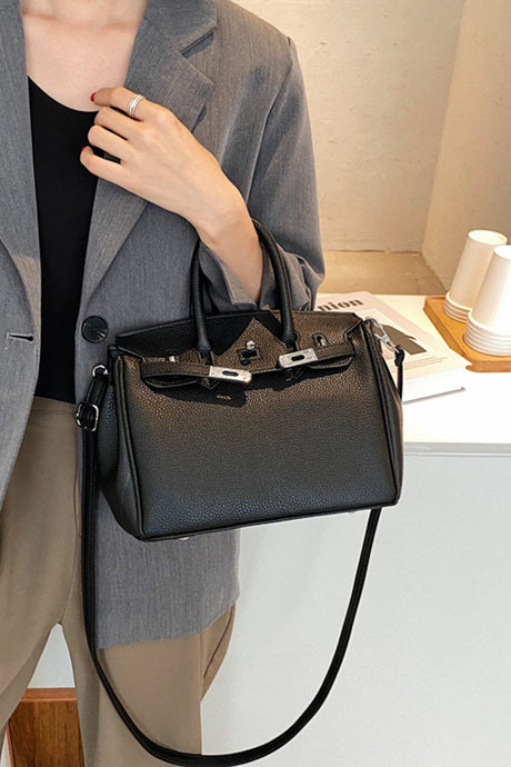 Arolora metal-buckle-solid-tote-bag