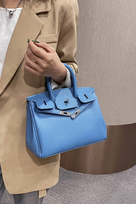 Arolora metal-buckle-solid-tote-bag