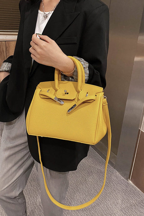 Arolora metal-buckle-solid-tote-bag