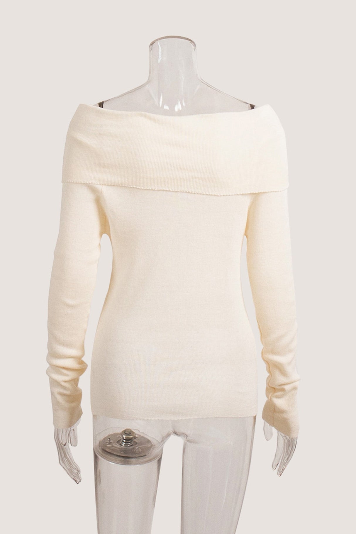 Arolora off-shoulder-long-sleeve-knit-tops