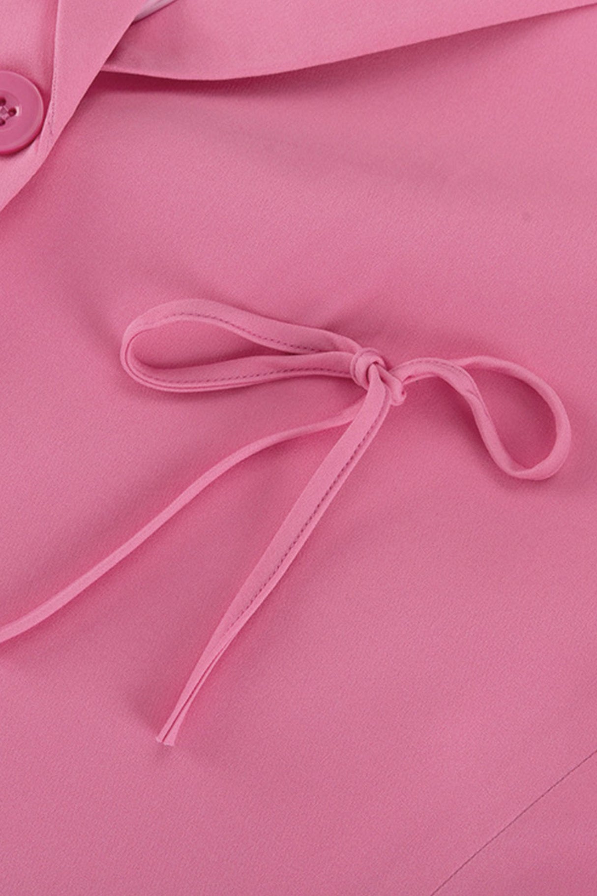 Pink Bow Pocketed Blazer