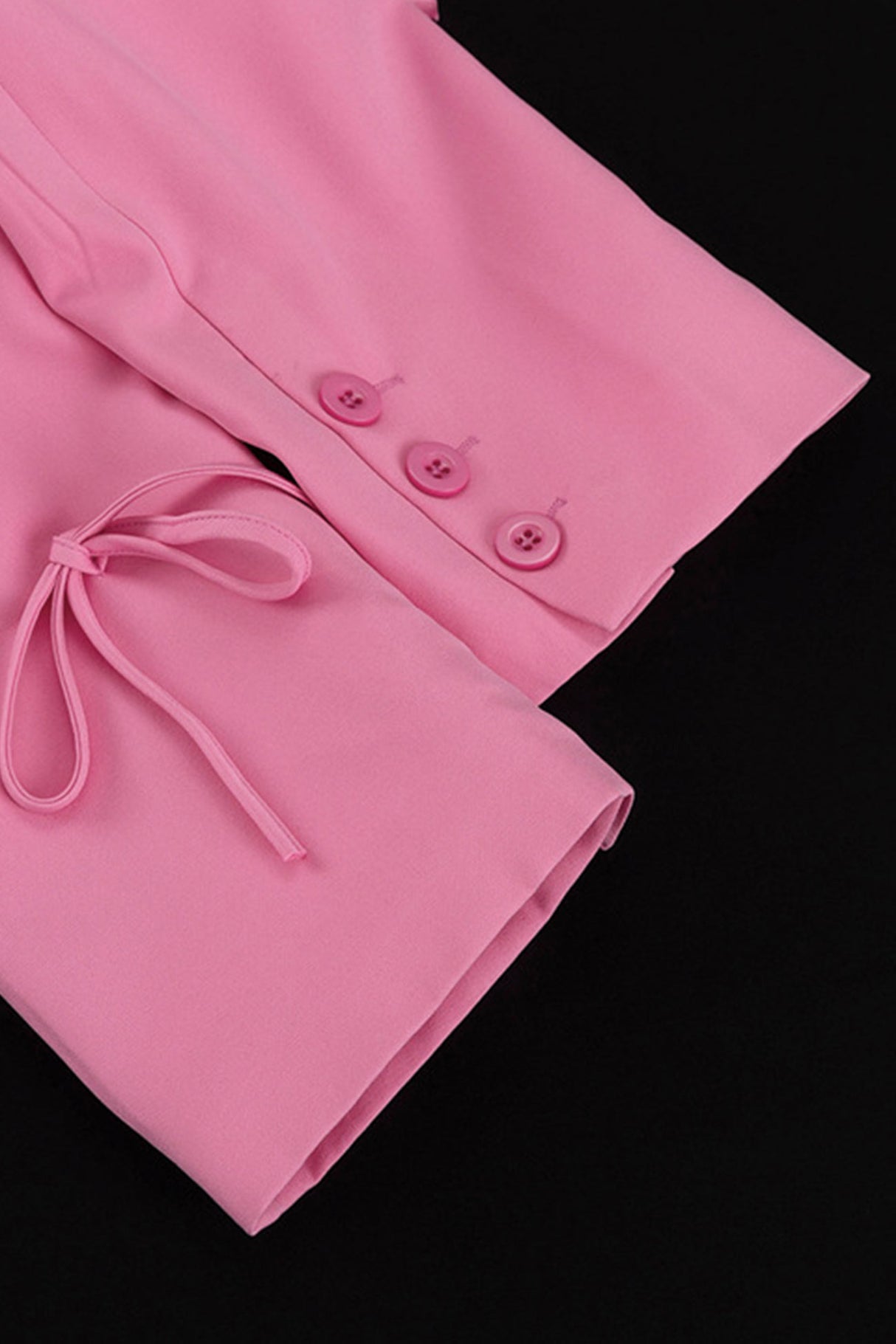 Pink Bow Pocketed Blazer