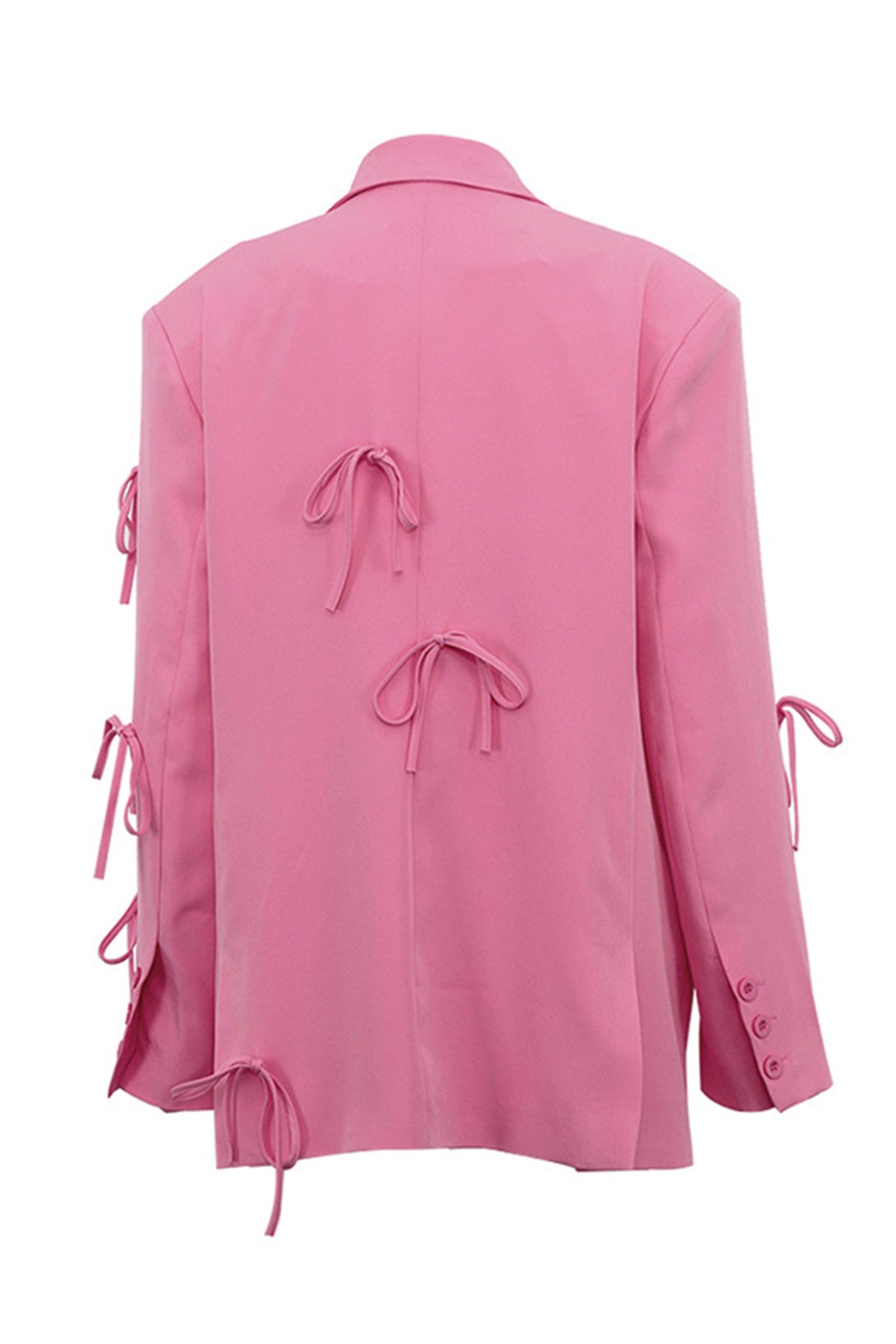 Pink Bow Pocketed Blazer