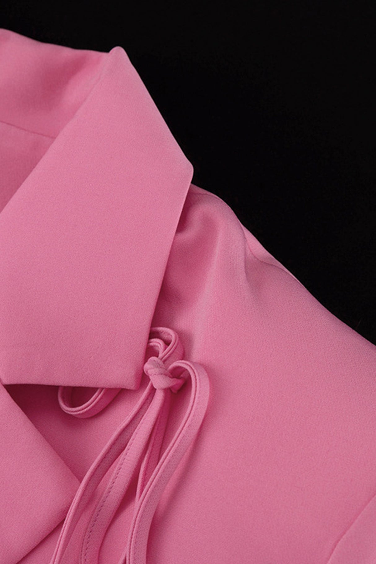 Pink Bow Pocketed Blazer