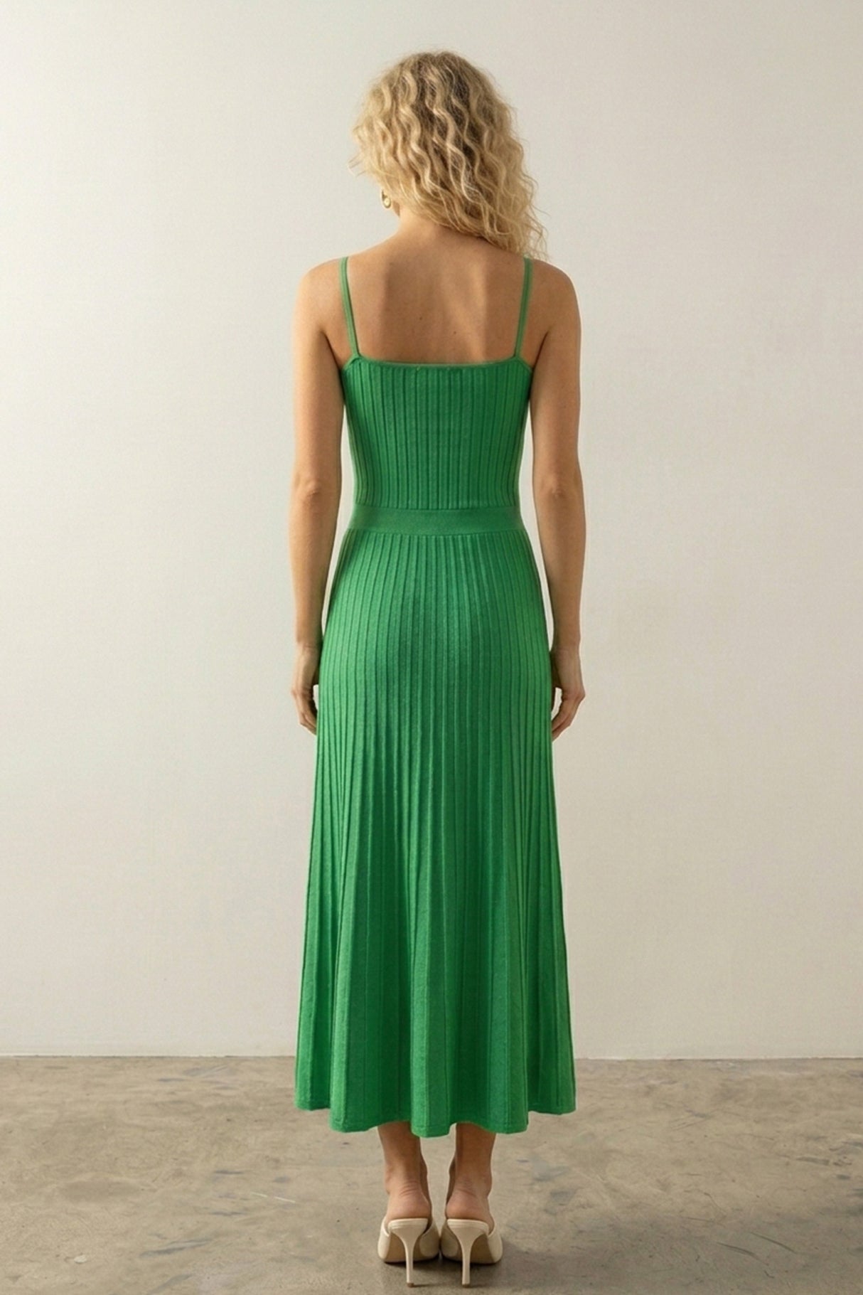 Pleated High Waist Knit Dress