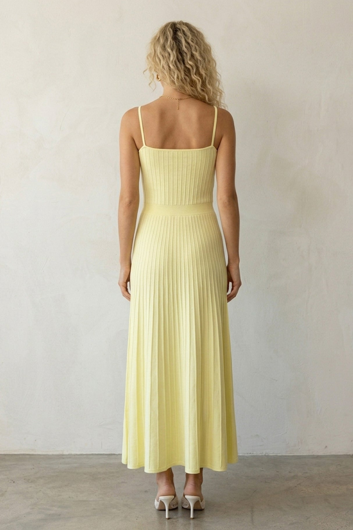 Pleated High Waist Knit Dress