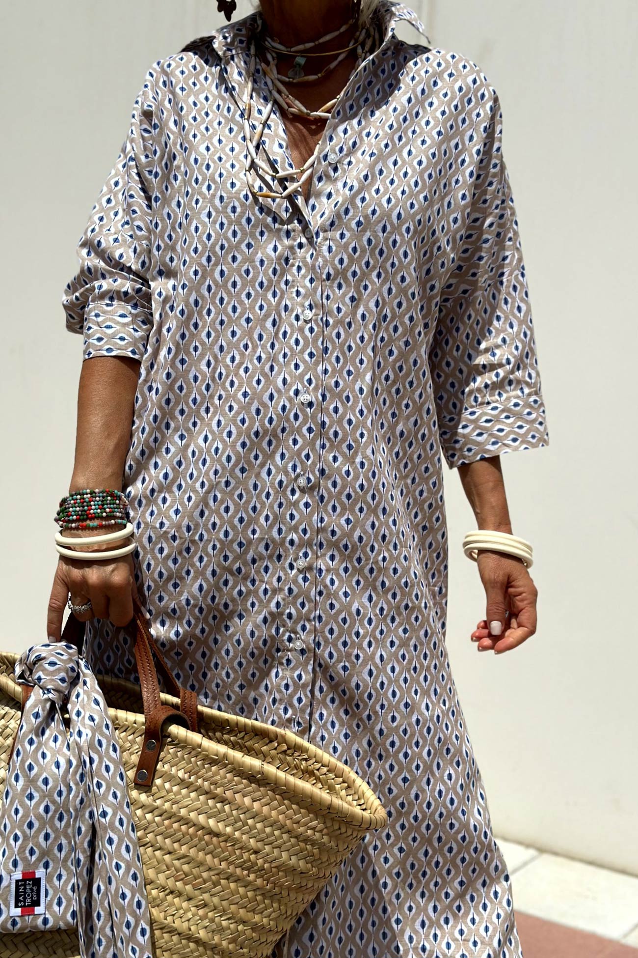 Arolora printed-half-sleeve-shirt-dress