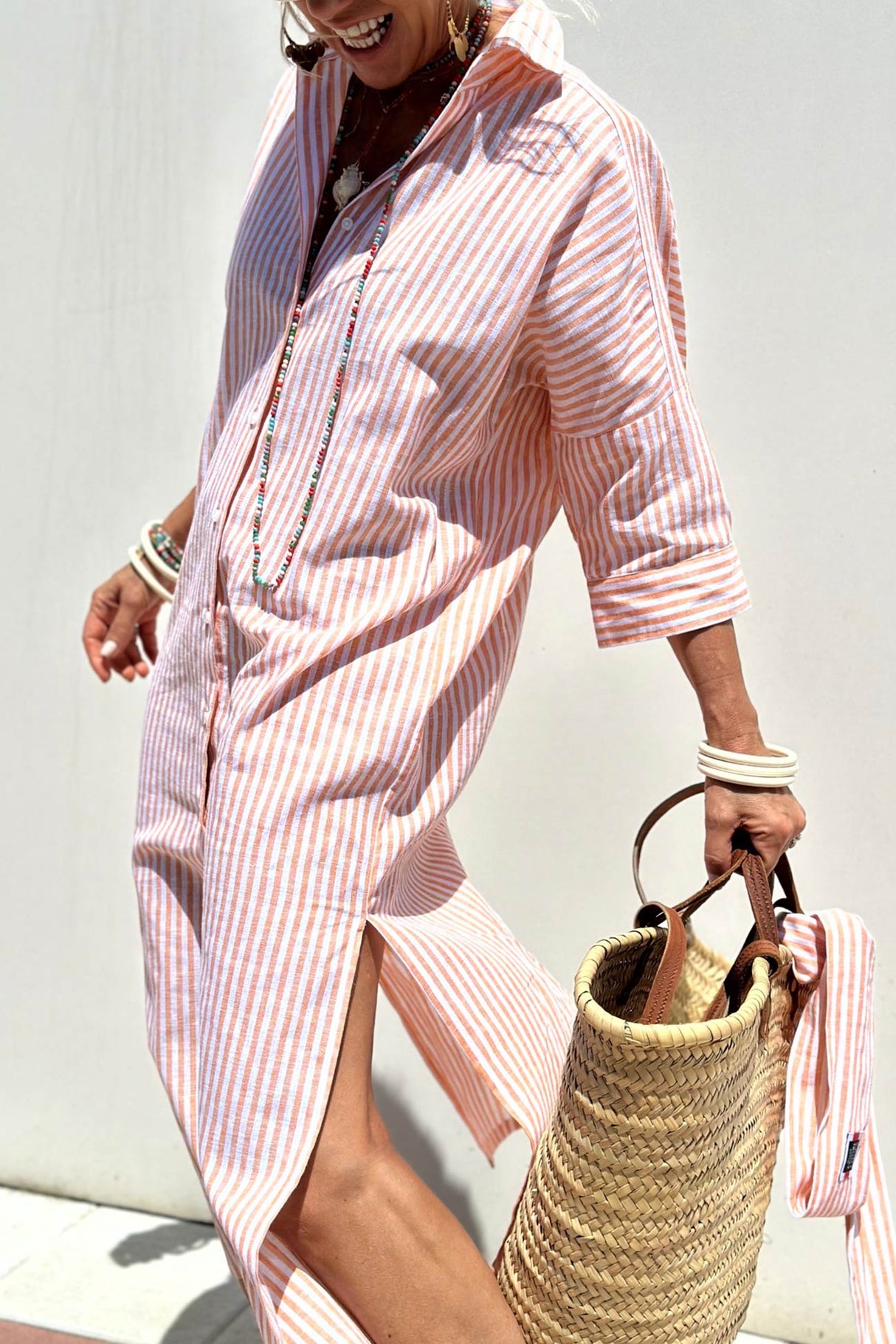 Arolora printed-half-sleeve-shirt-dress