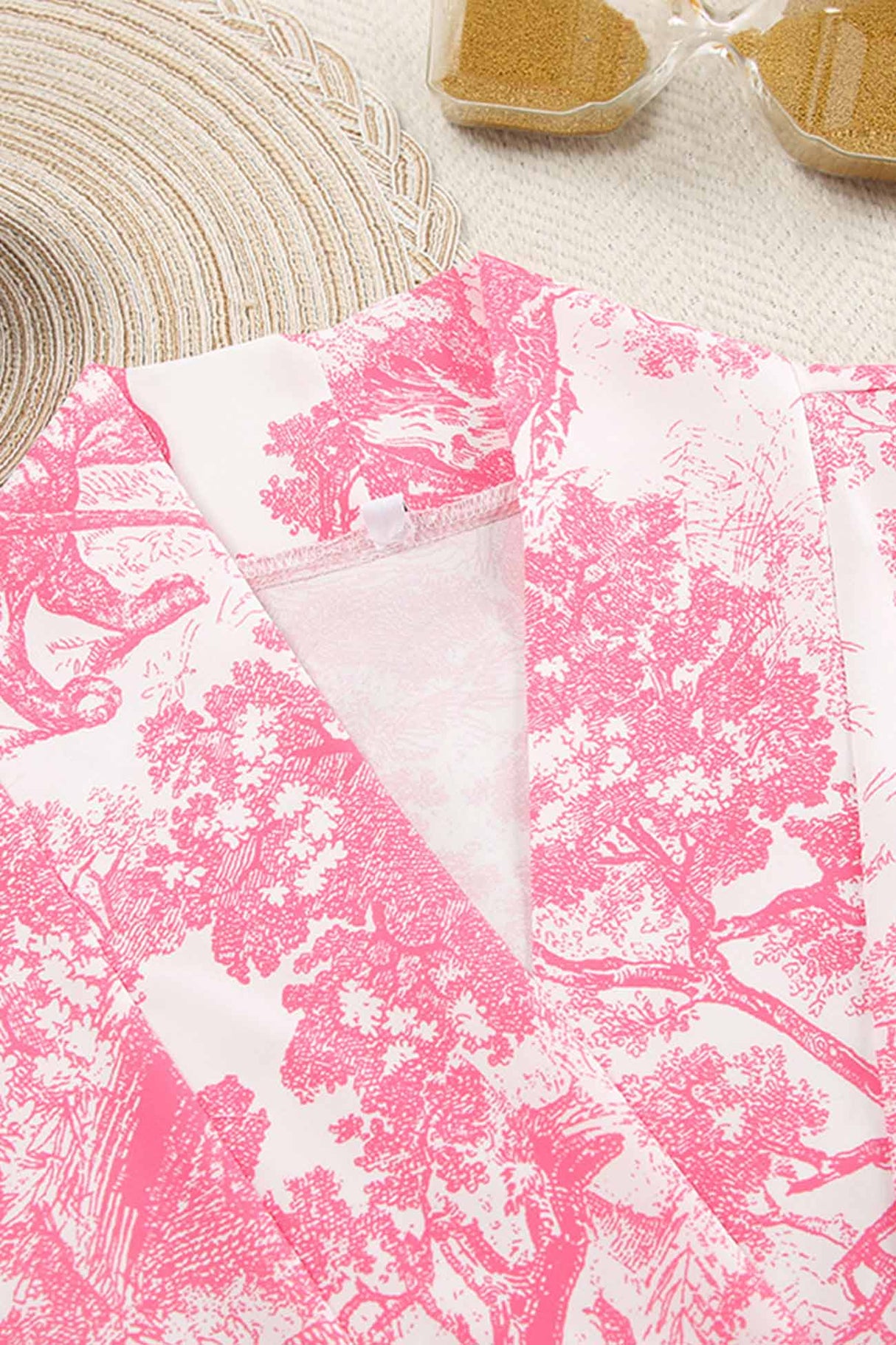 Printed Tie-up Open Front Loungewear