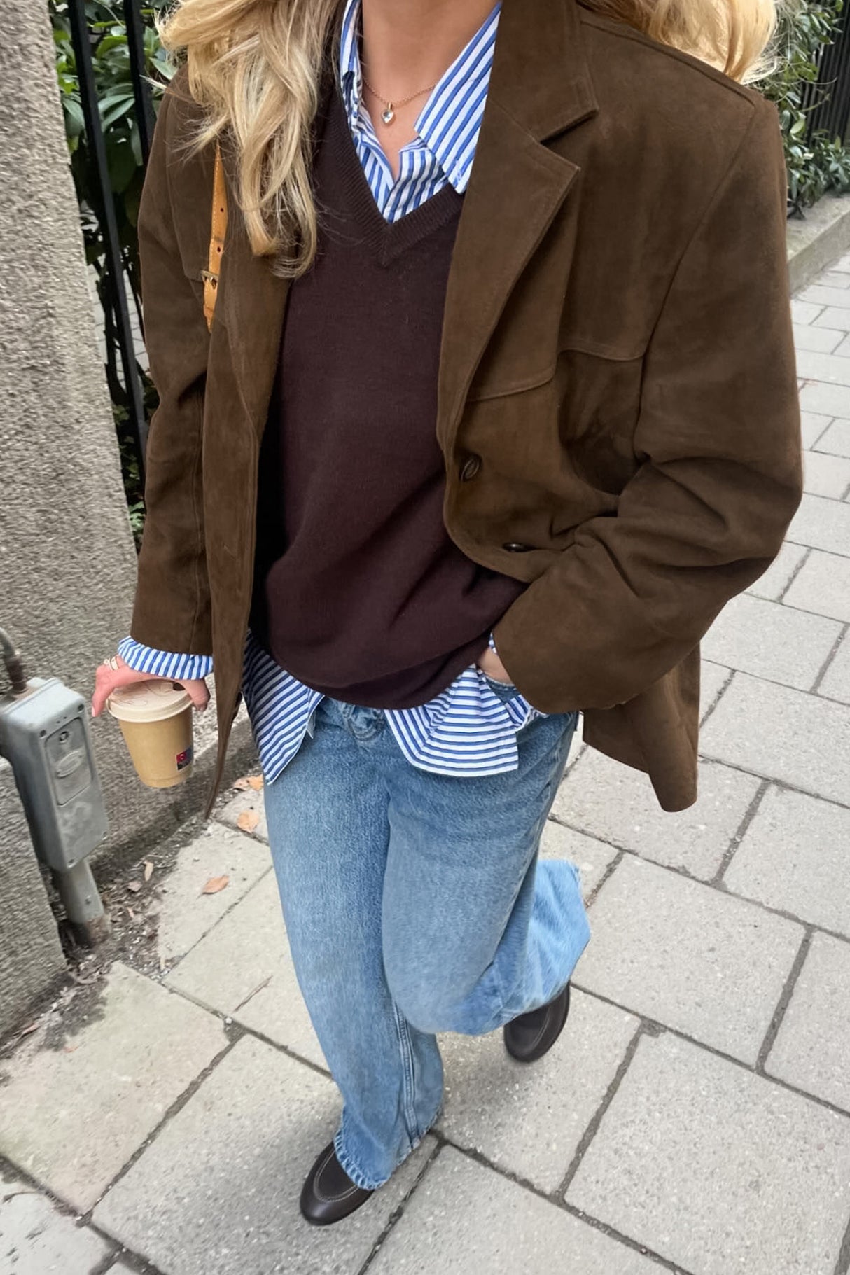 Retro Brown Suede Blazer