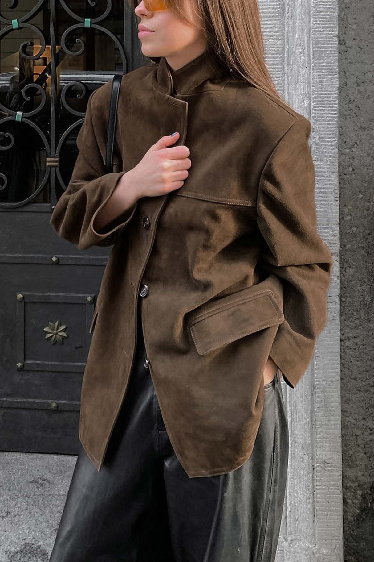 Retro Brown Suede Blazer