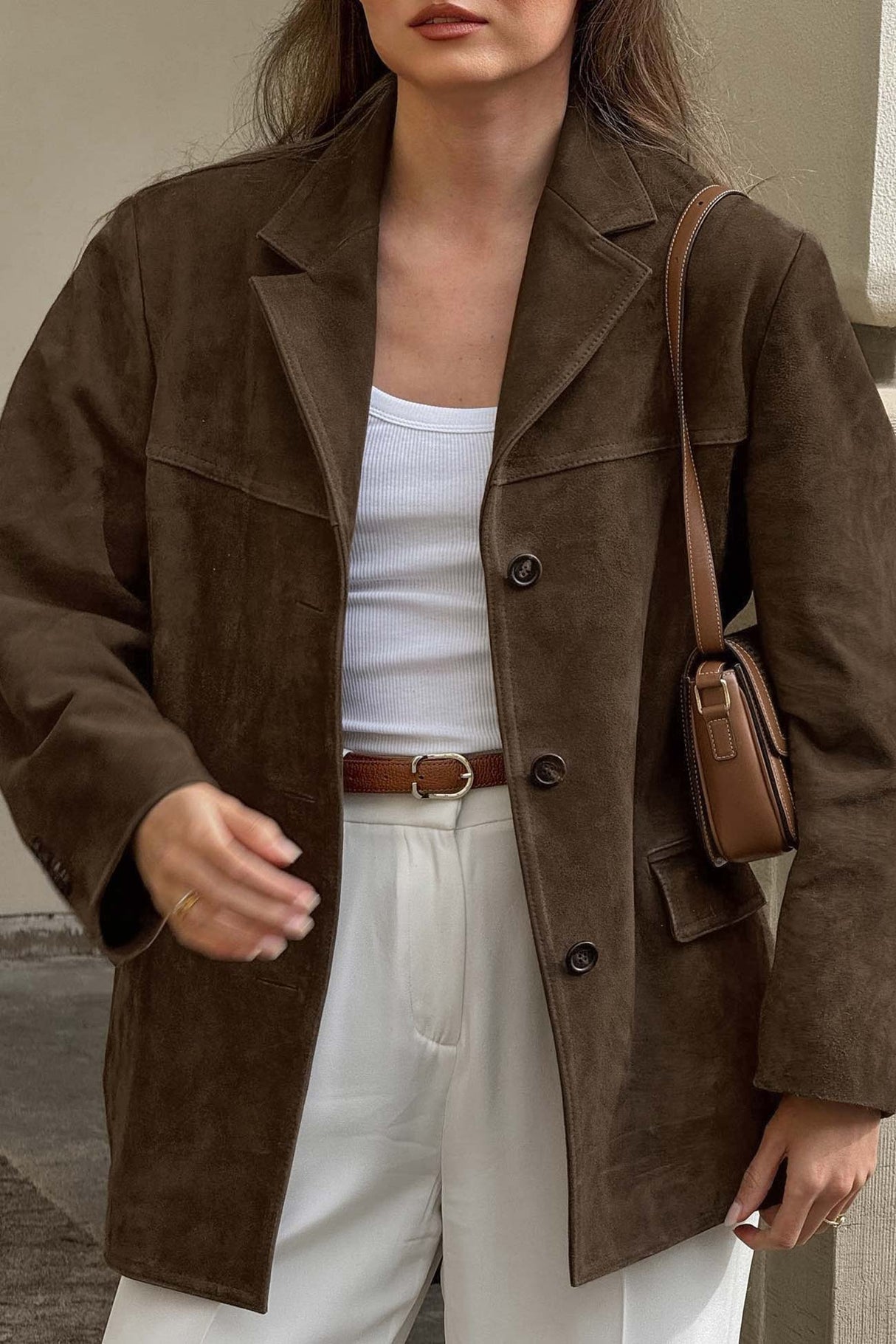 Retro Brown Suede Blazer