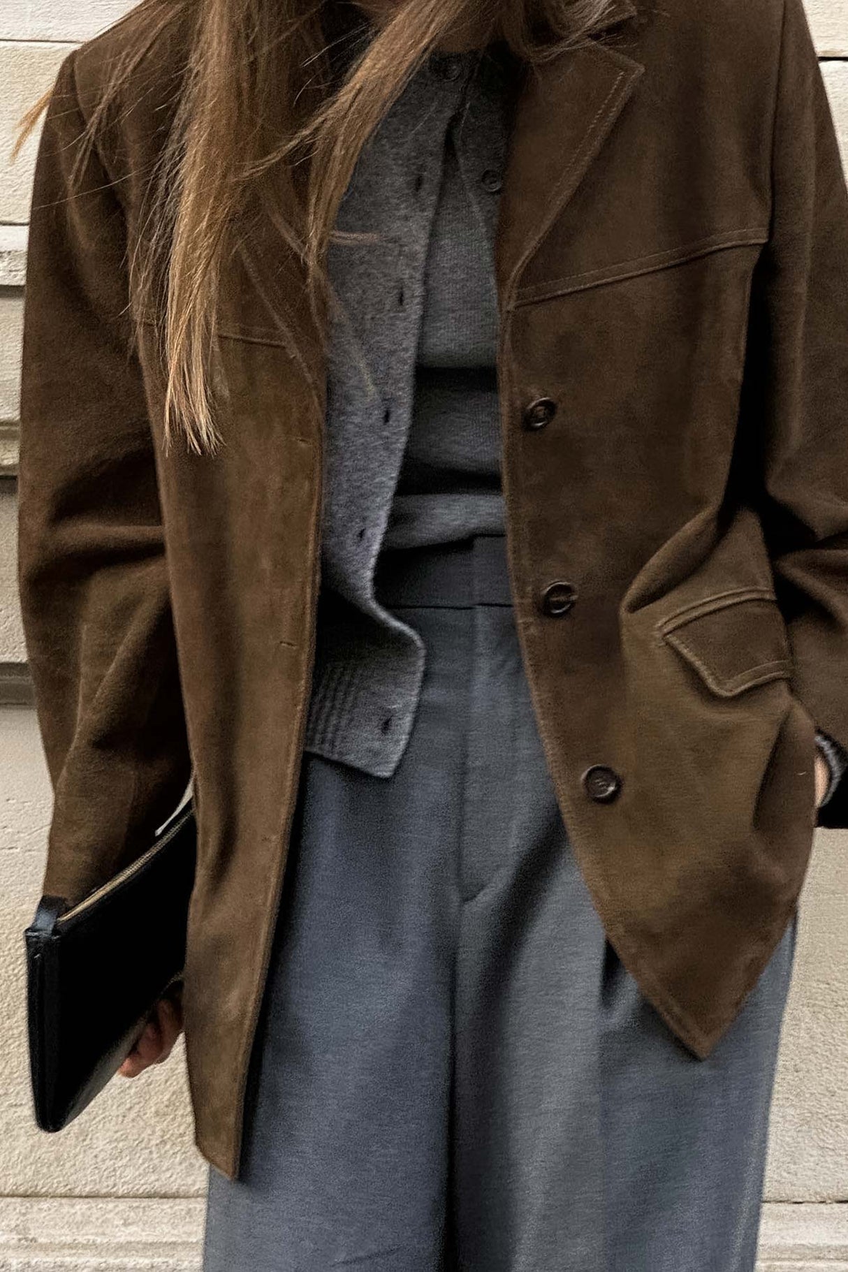 Retro Brown Suede Blazer