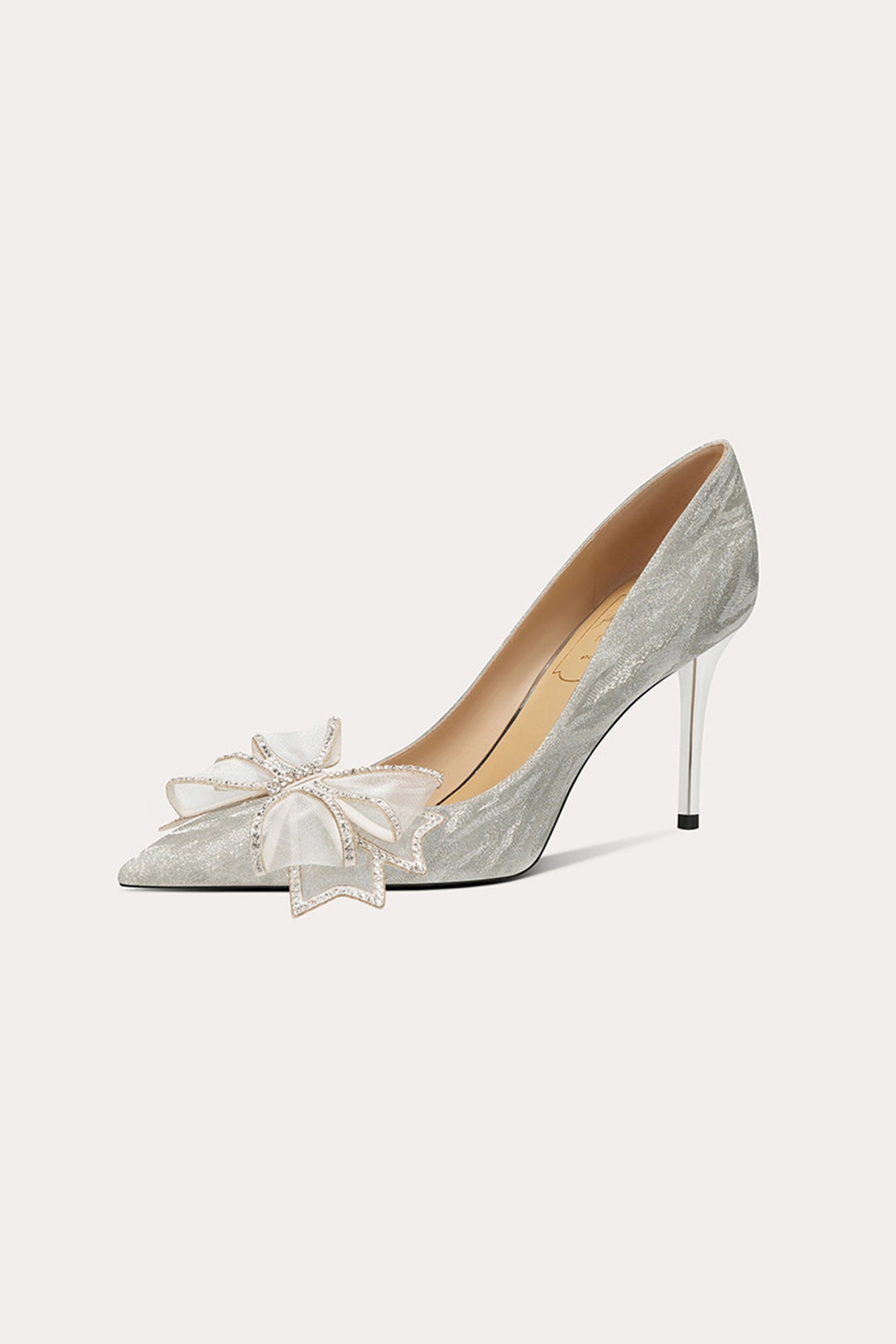 Rhinestone Bow-tie High Heels