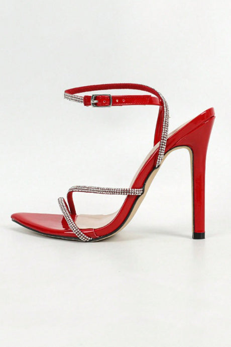 Arolora Rhinestone Pointed High Heels