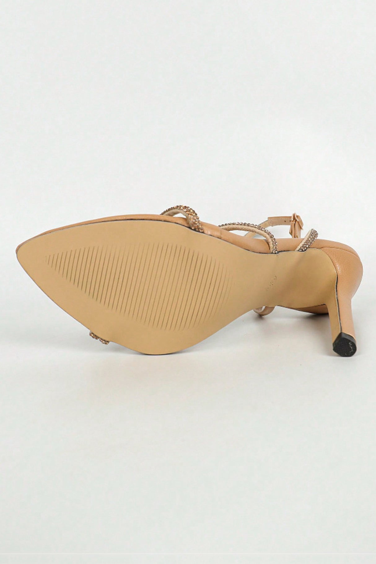 Arolora Rhinestone Pointed High Heels