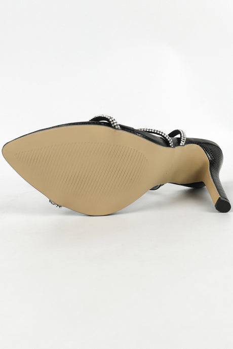 Arolora Rhinestone Pointed High Heels