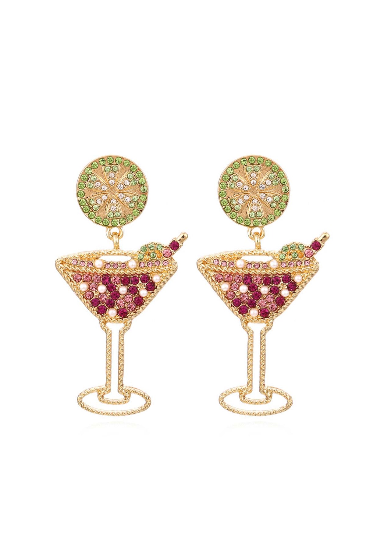 Colorful Rhinestone Cocktail Stud Earrings