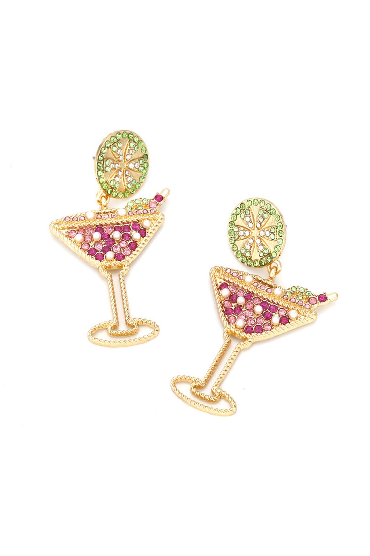 Colorful Rhinestone Cocktail Stud Earrings