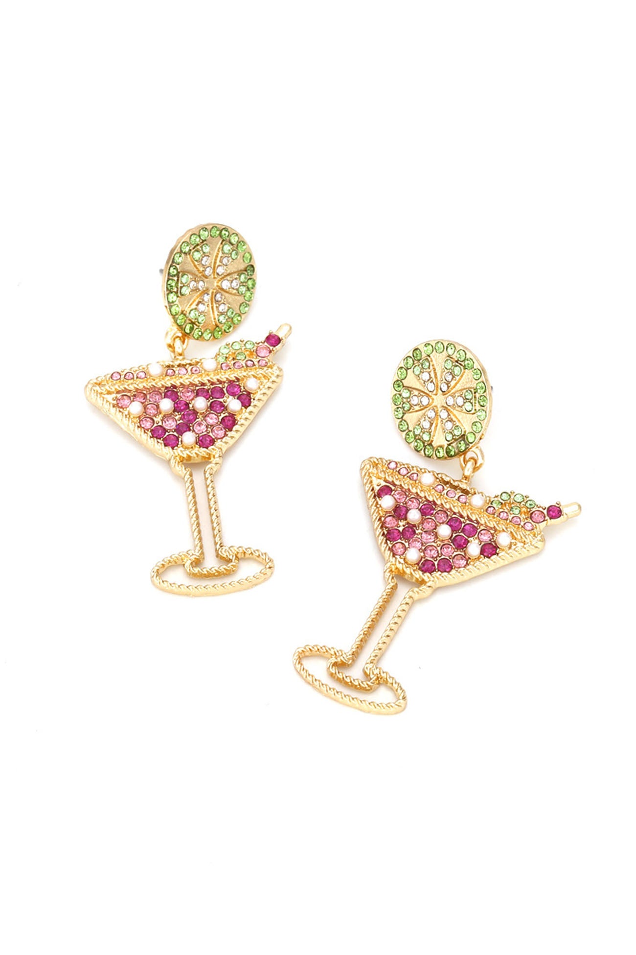 Colorful Rhinestone Cocktail Stud Earrings