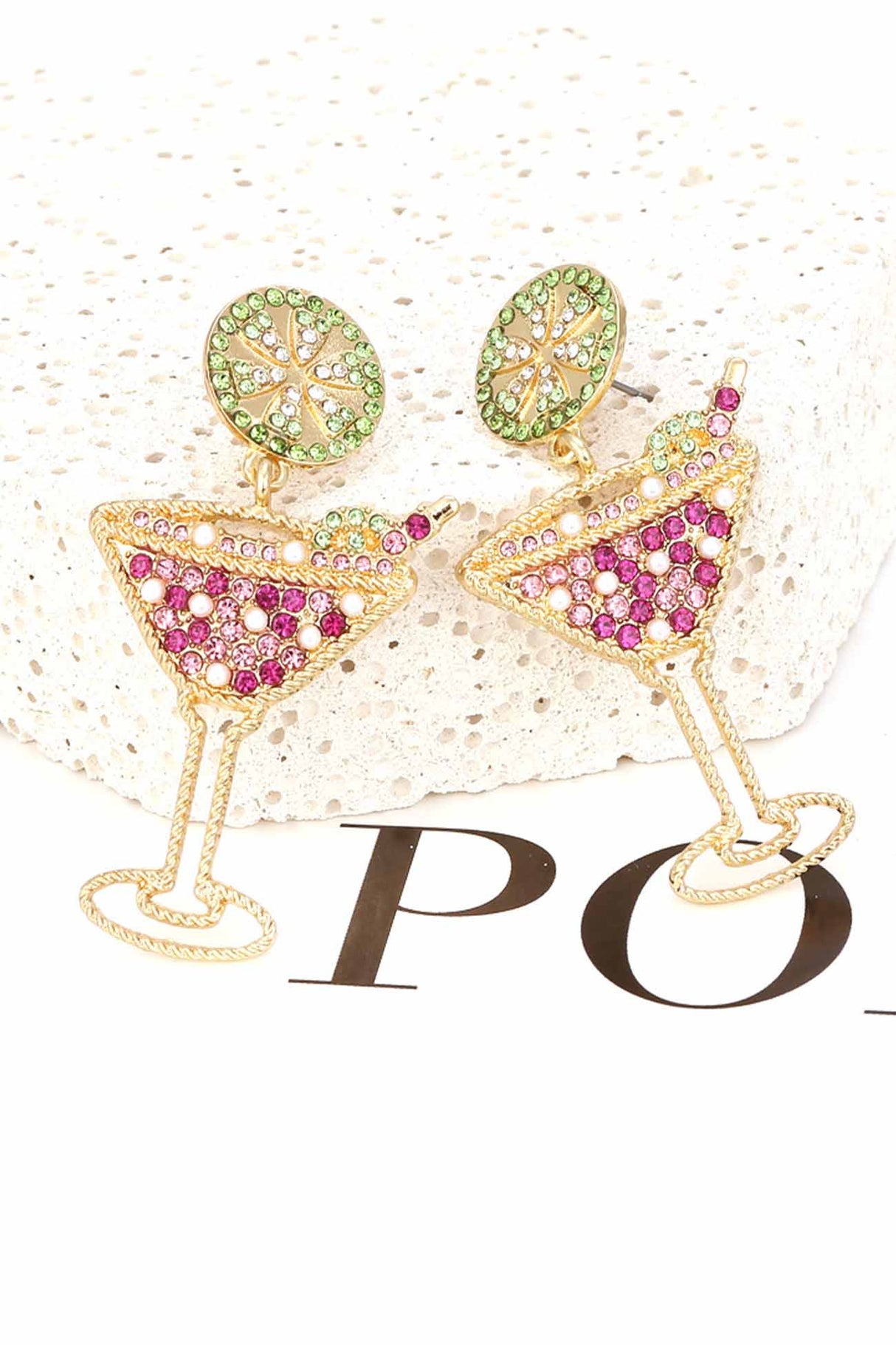 Colorful Rhinestone Cocktail Stud Earrings