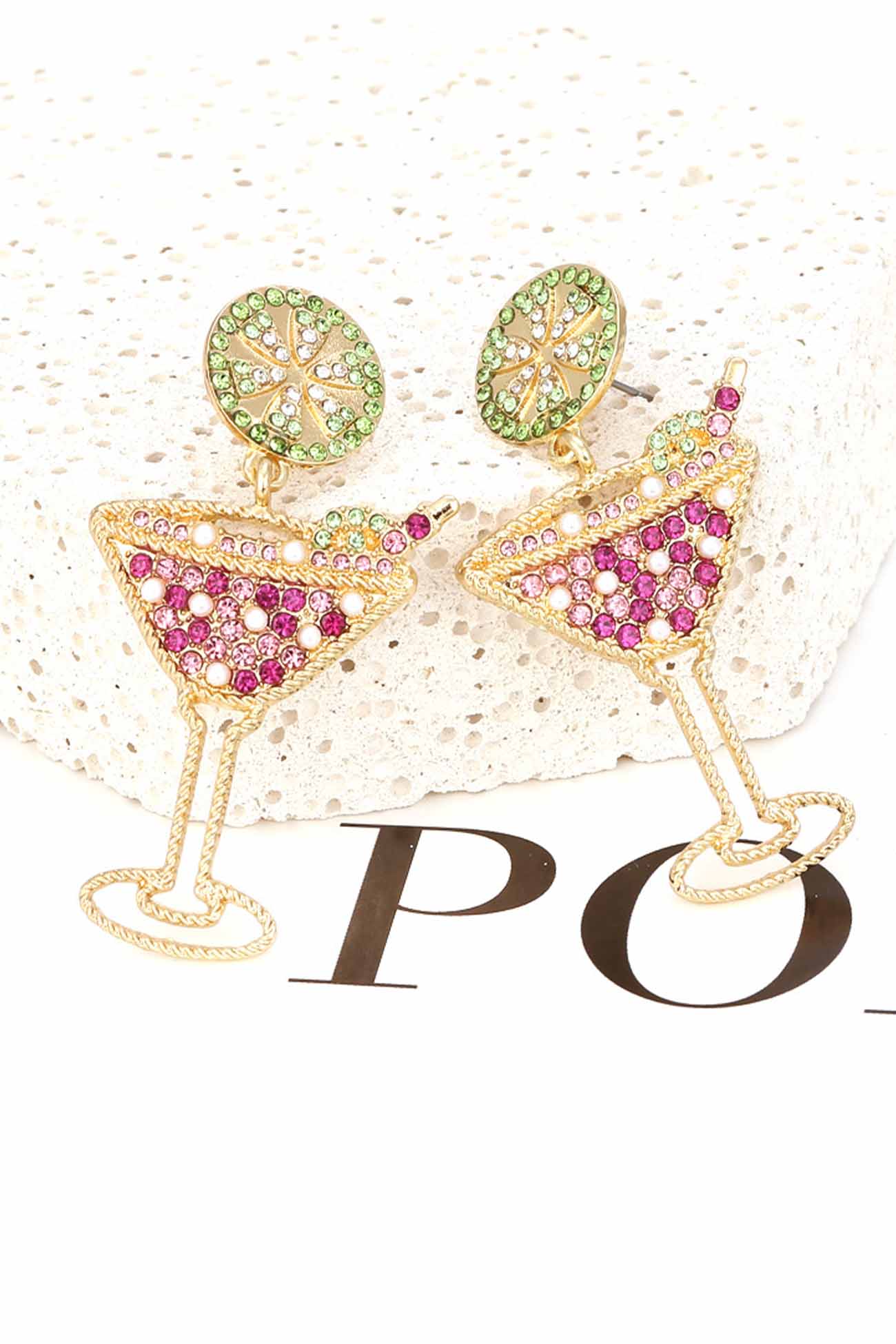 Colorful Rhinestone Cocktail Stud Earrings