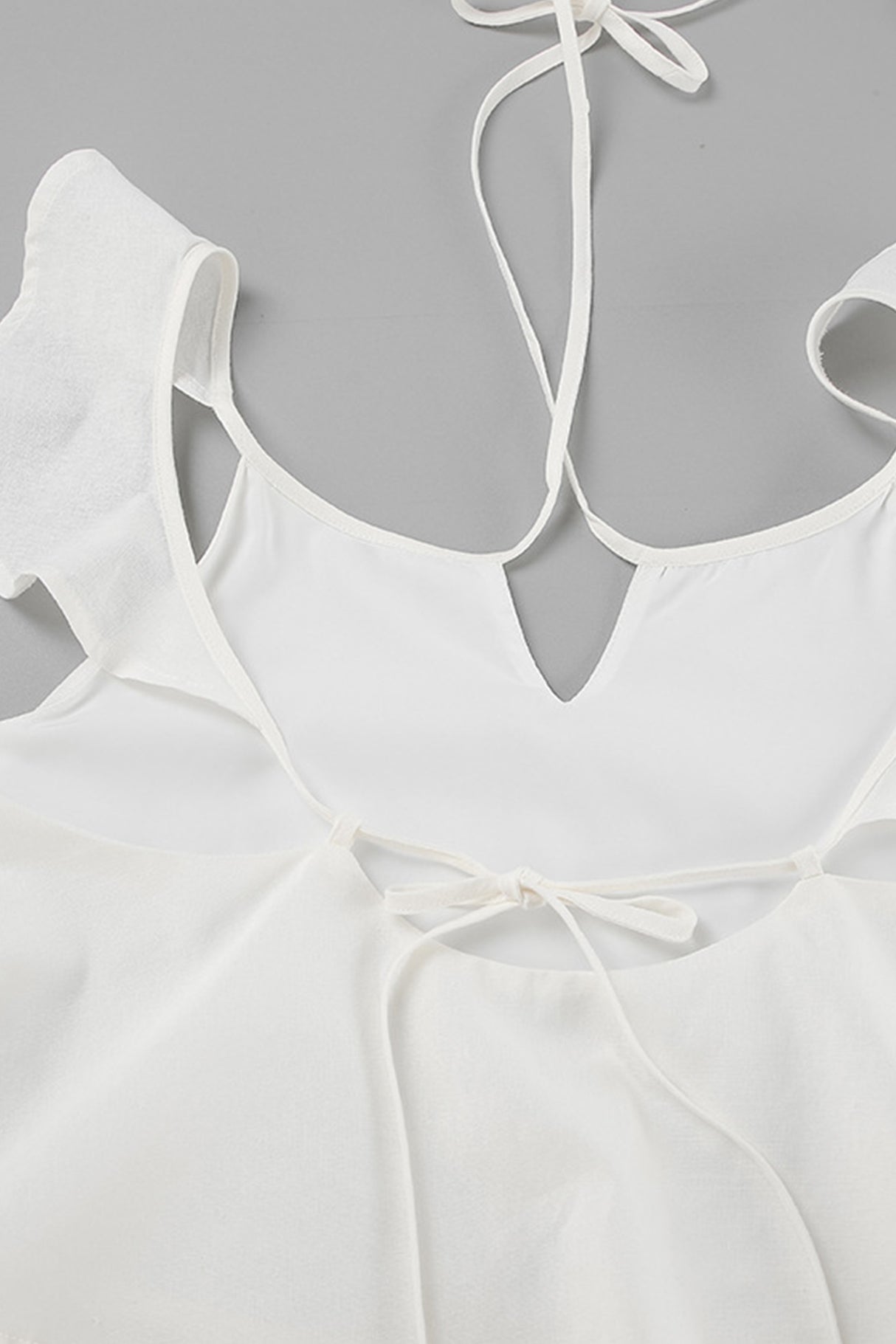 Arolora Ruffle Tie-up Cotton Vest Set