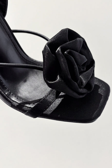 Arolora Satin Corsage Flower High Heels