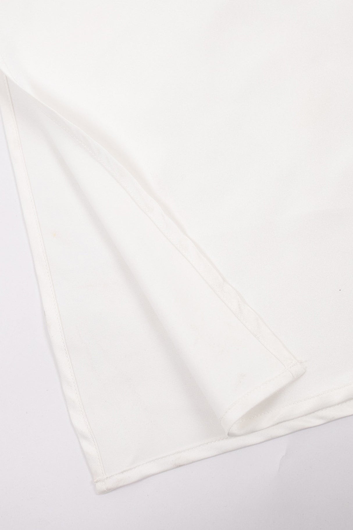 Satin Cowl Neck Tie-straps Slit Dress