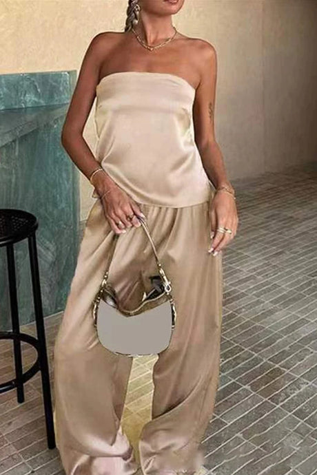Arolora satin-solid-tube-top-long-pants-suits