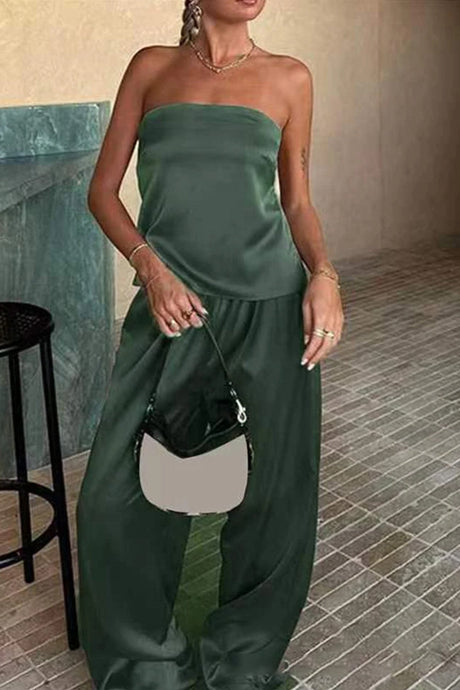 Arolora satin-solid-tube-top-long-pants-suits