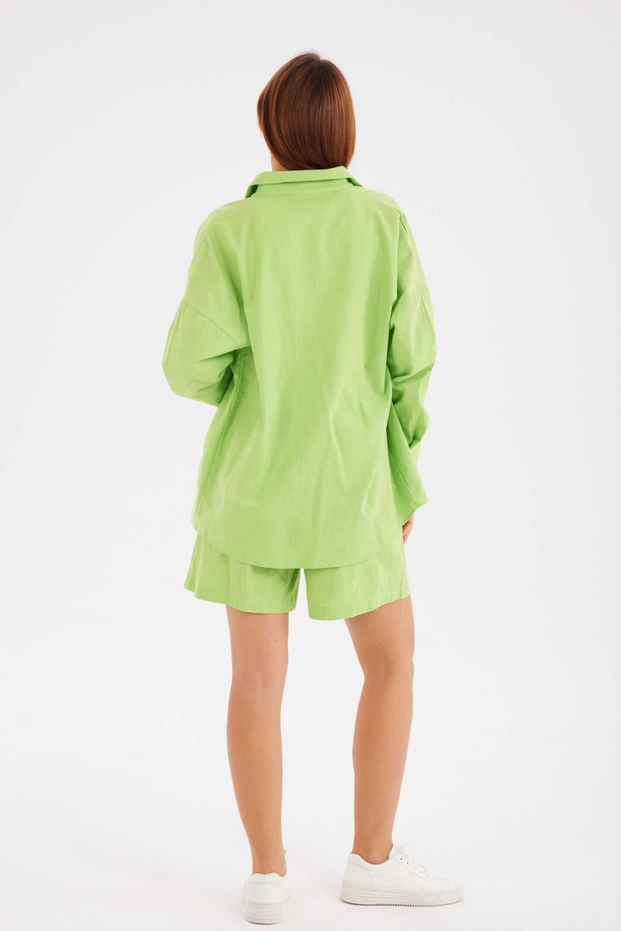 Single-breasted Long Sleeve Shirt Shorts Suit