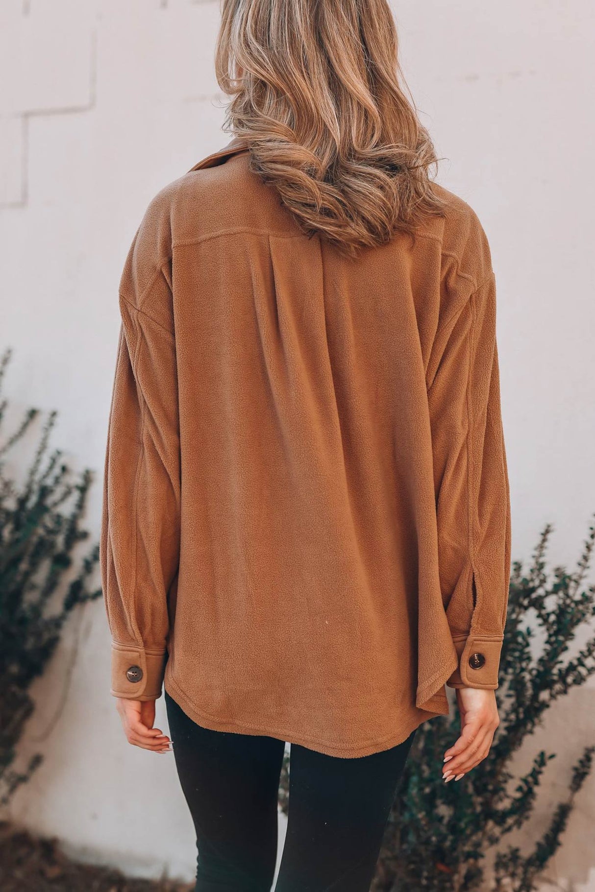 Single-breasted With Pockets Shacket