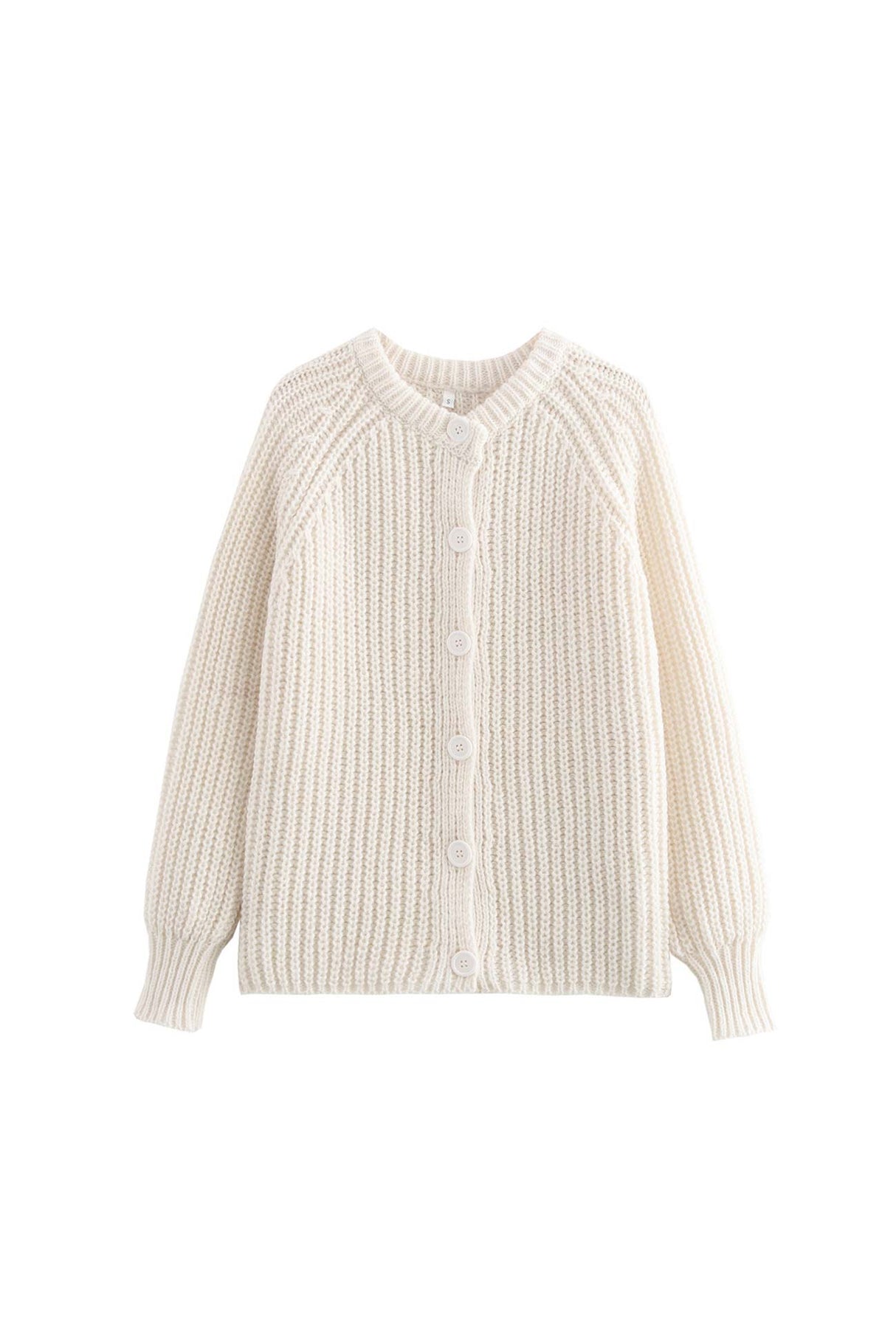 Arolora solid-color-botton-down-cardigan