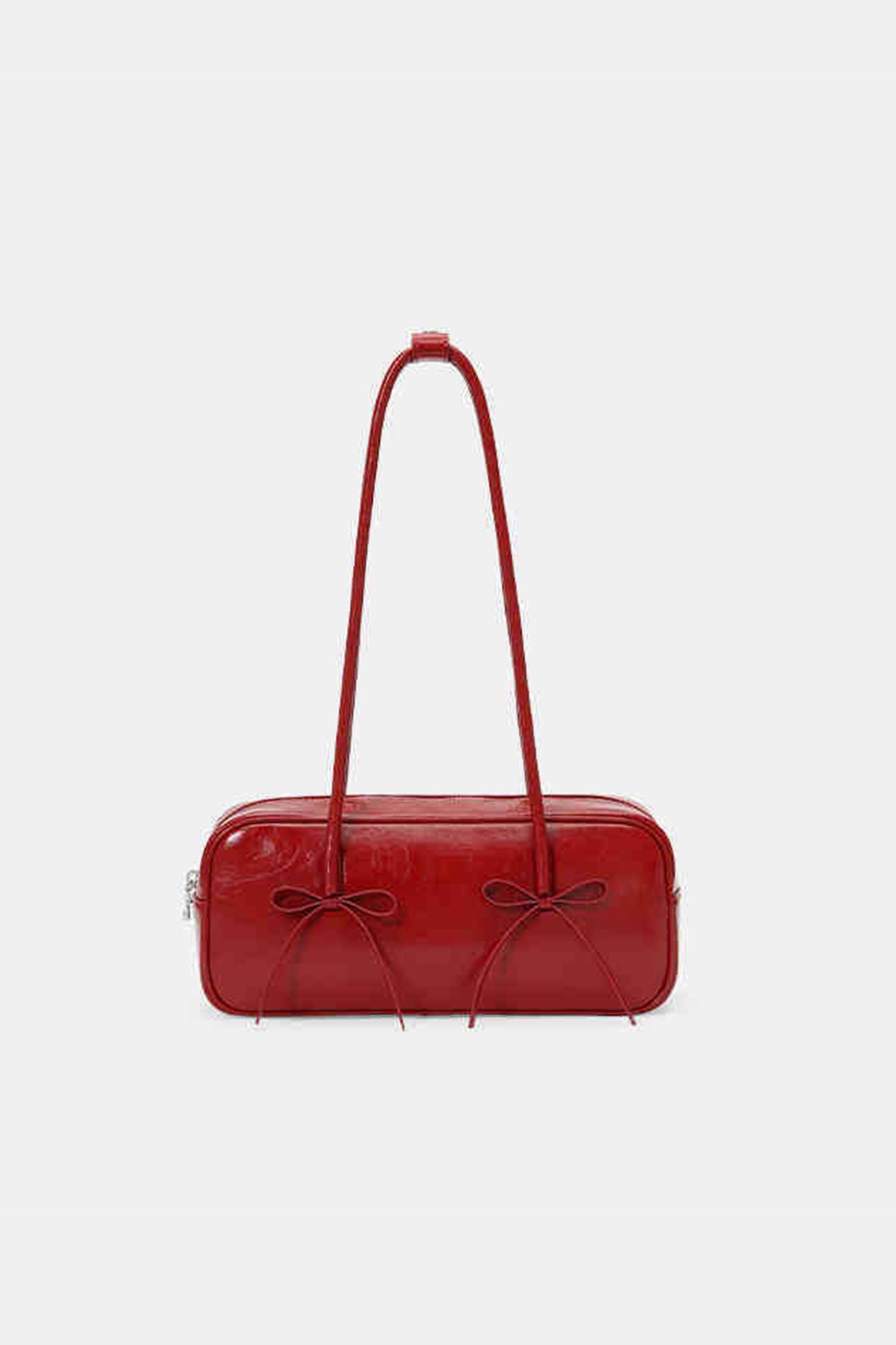 Solid Color Bow-tied Top-handle Bag