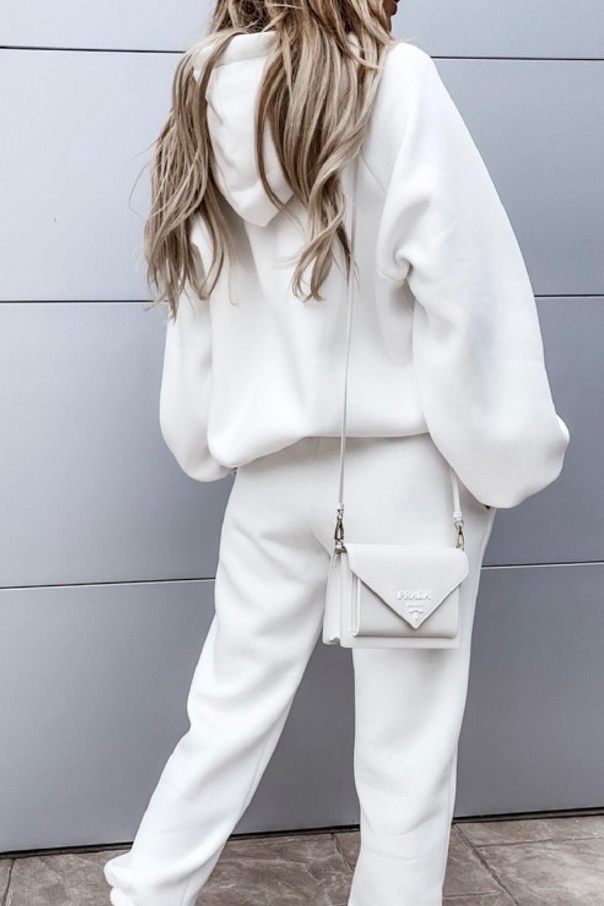 Solid Color Crop Hoodie Suits