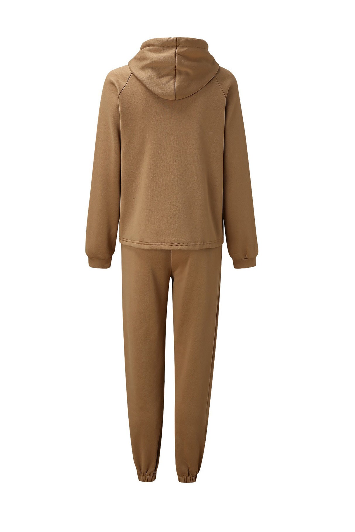 Solid Color Crop Hoodie Suits