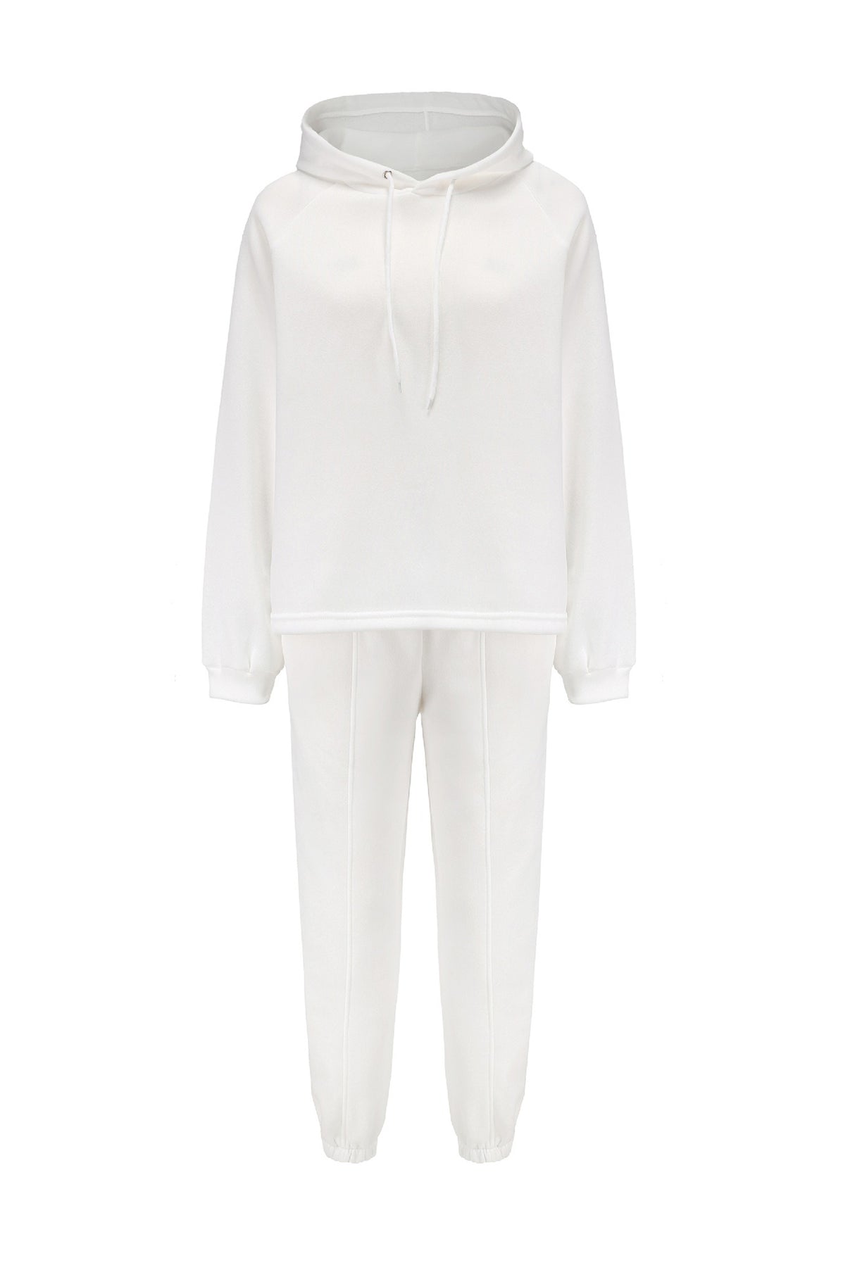 Solid Color Crop Hoodie Suits