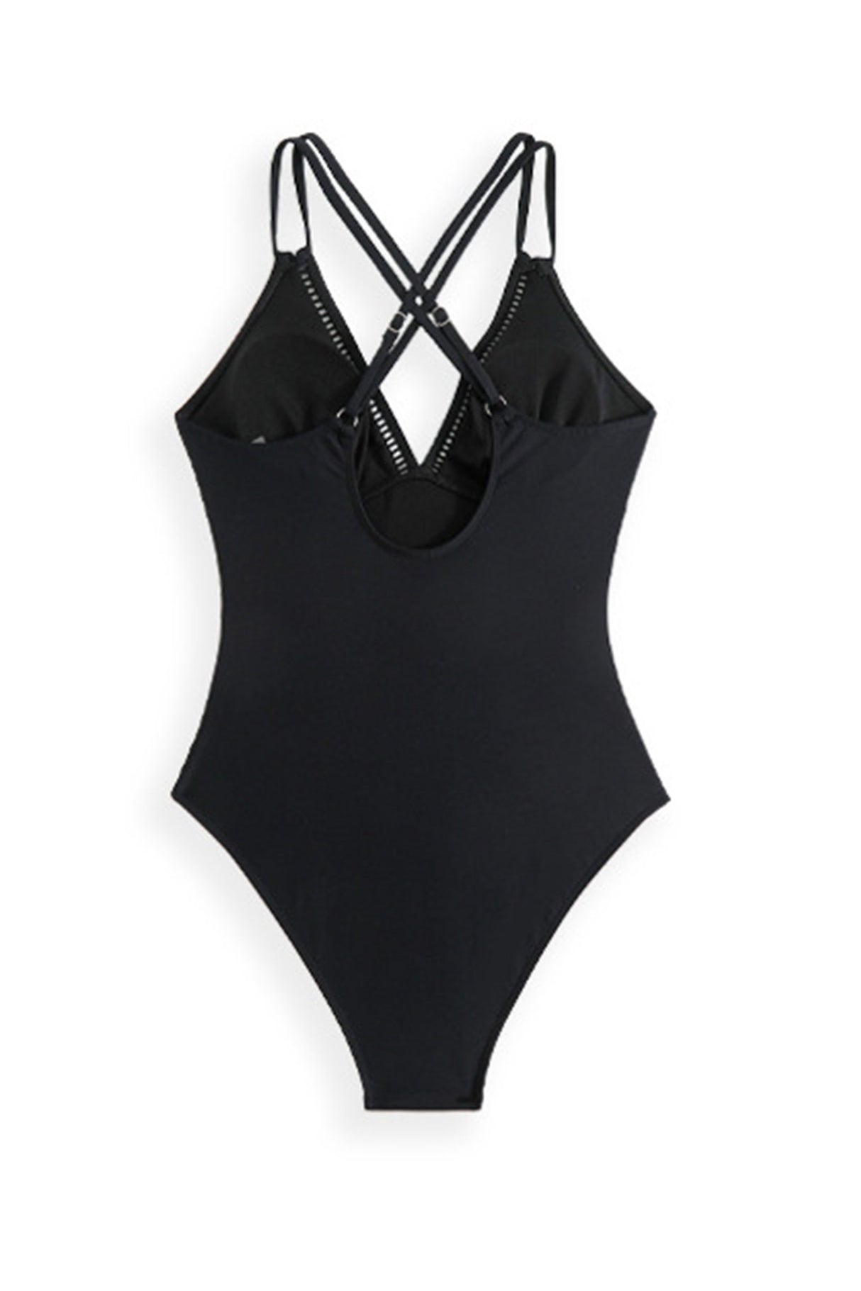 Arolora Solid Color Front Knot One-Piece Swimsuit