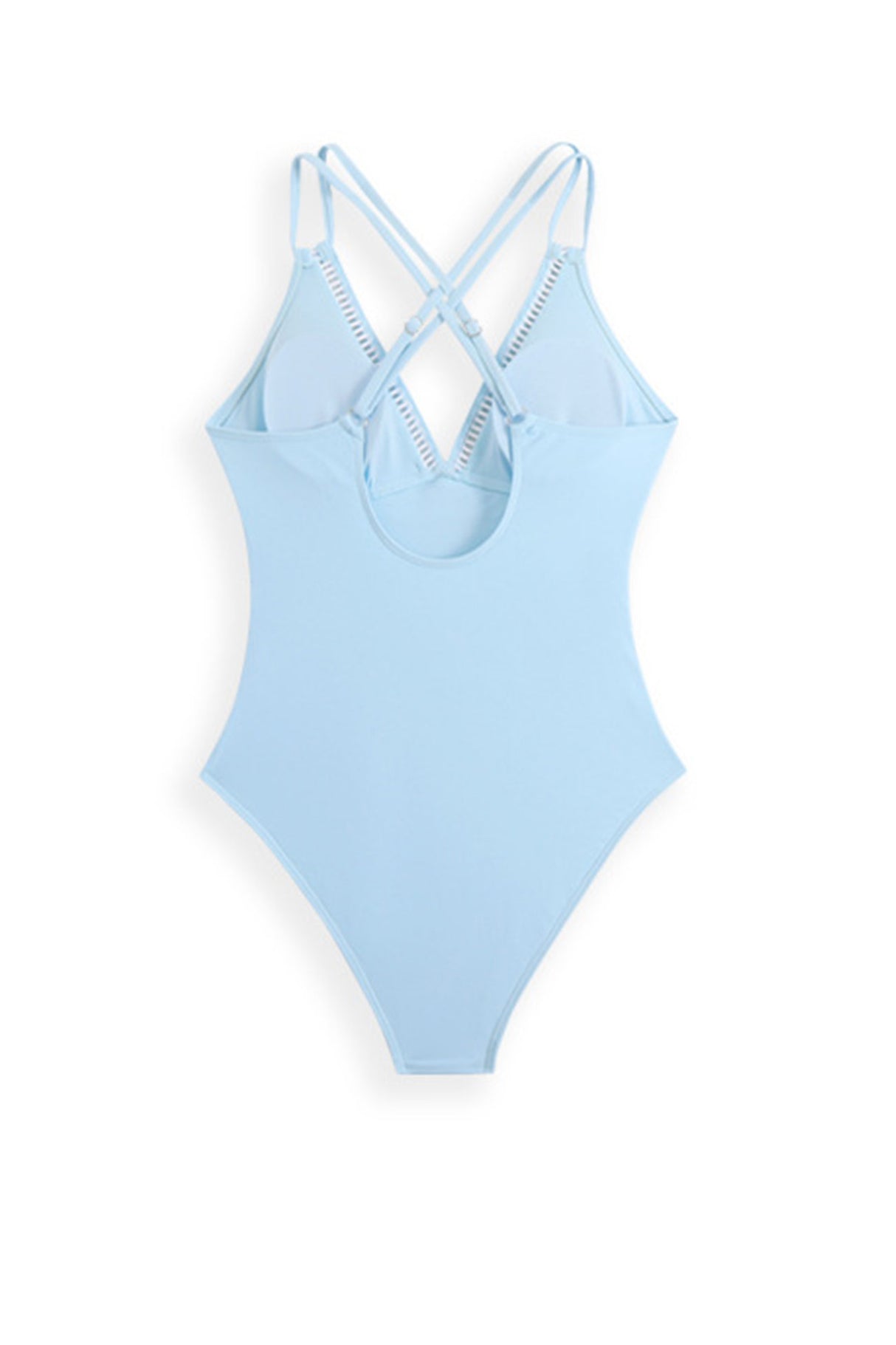 Arolora Solid Color Front Knot One-Piece Swimsuit
