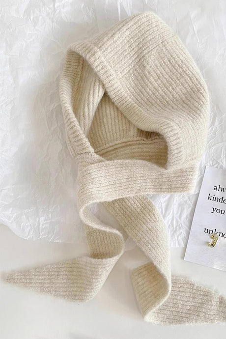 Solid Color Knitted Scarf Hat