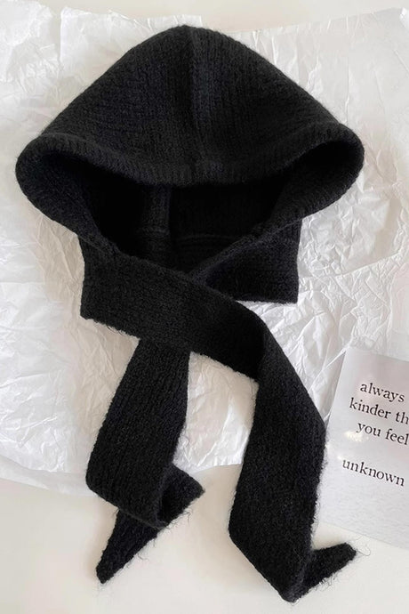 Solid Color Knitted Scarf Hat
