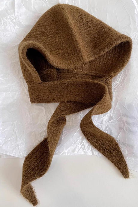 Solid Color Knitted Scarf Hat